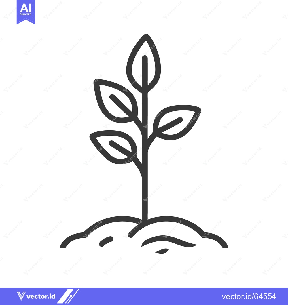 Premium Vector of A small green plant grows from a clump of earth