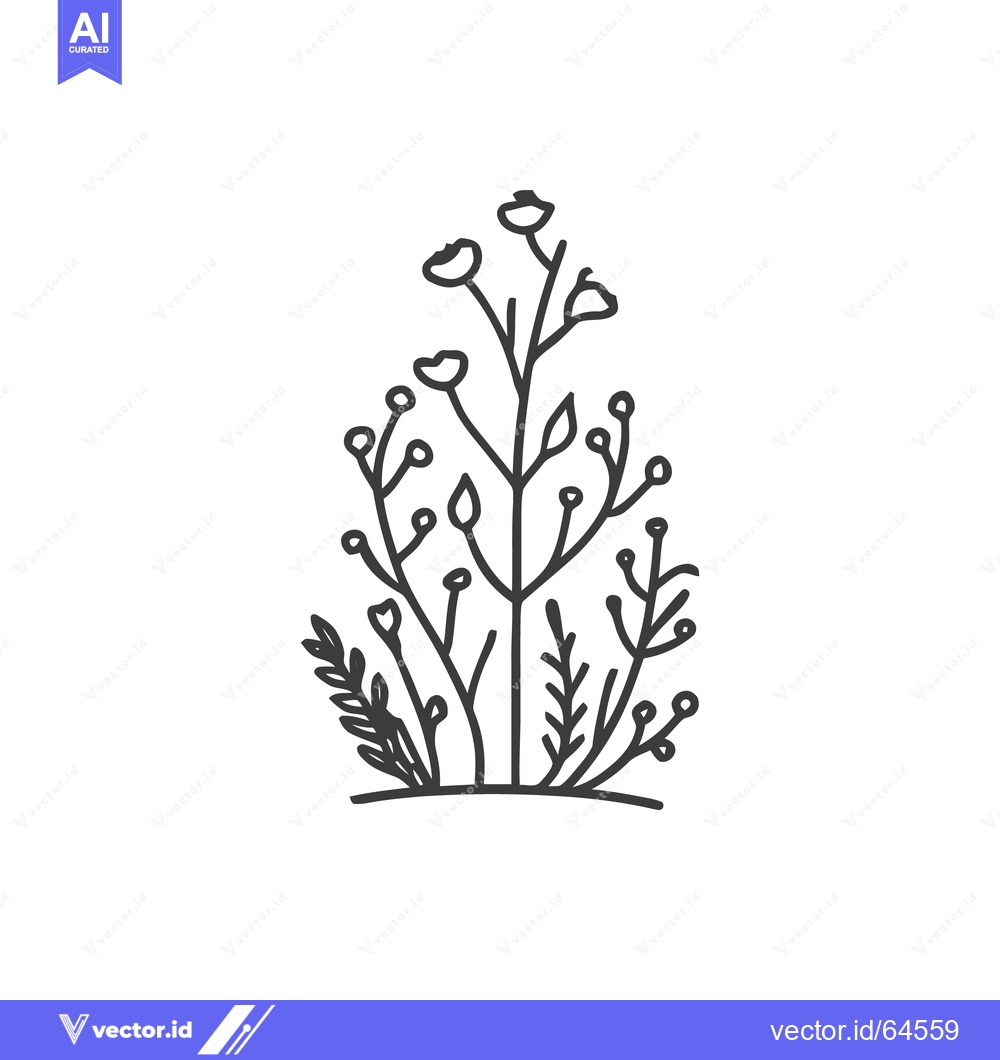 Premium Vector dari Minimalist Floral Line Art: Delicate Botanical Illustration on White B