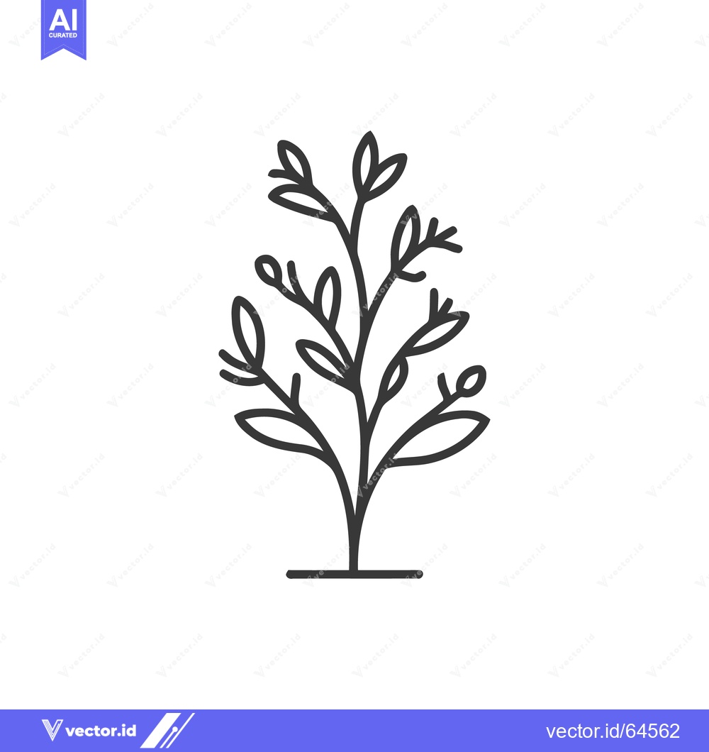 Premium Vector dari Minimalist Plant Illustration: Elegant Line Art of a Young Sapling