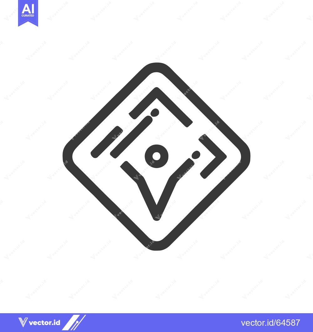 Premium Vector of Minimalist Diamond Icon with Abstract Geometric Design in Dark Gray on