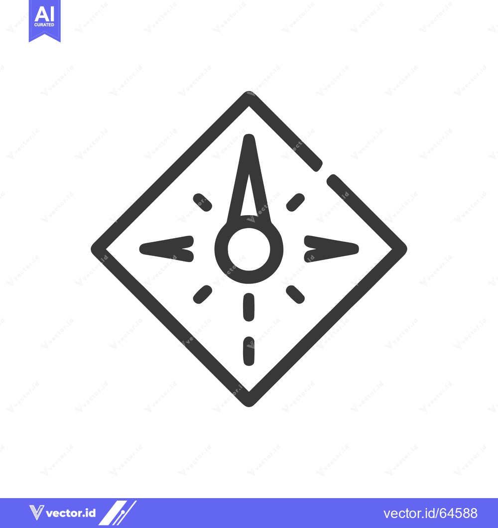 Premium Vector dari Minimalist Compass Icon: Navigation, Direction, and Exploration Symbol