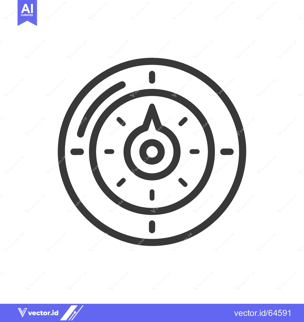 Premium Vector dari A simplified black and white illustration of a compass icon