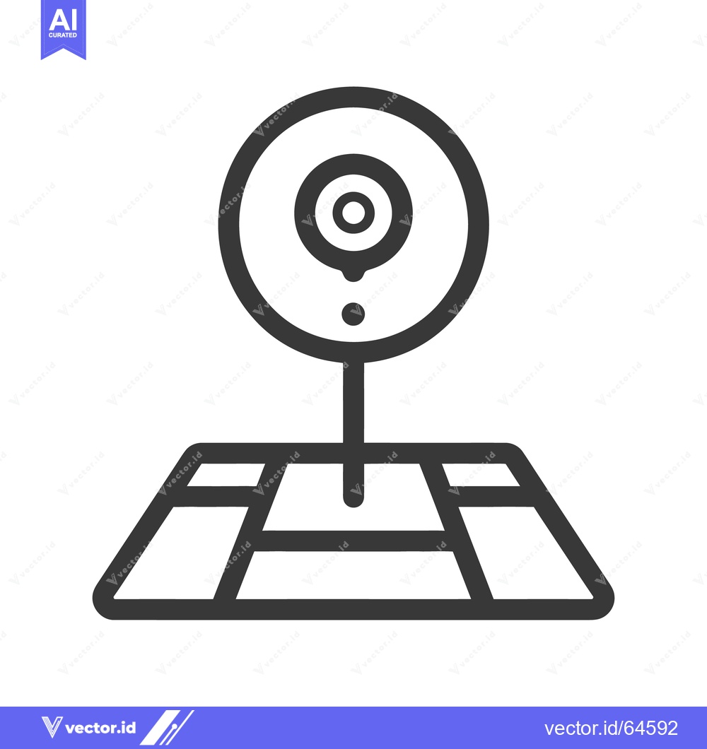 Premium Vector dari A black line drawing representing a location and monitoring system