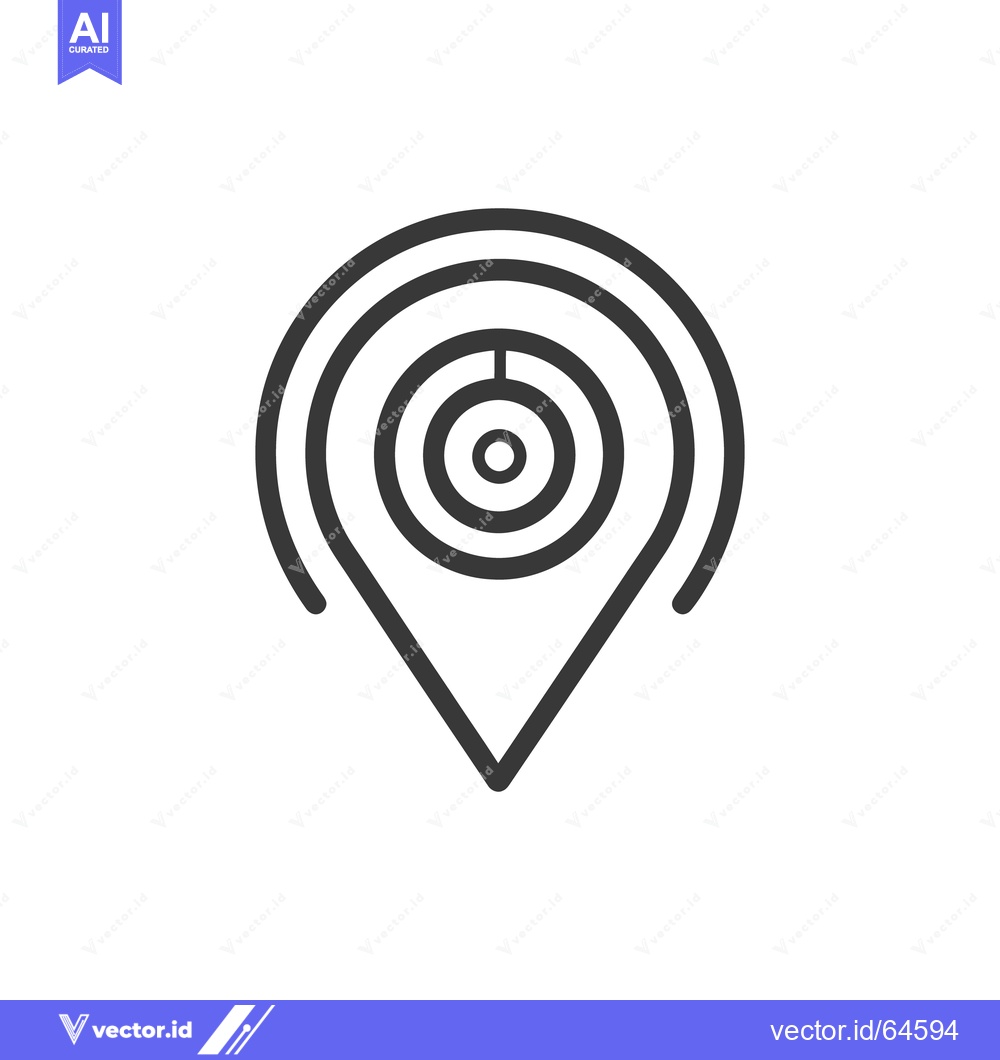 Premium Vector dari A minimalist line drawing showing a location pointer icon