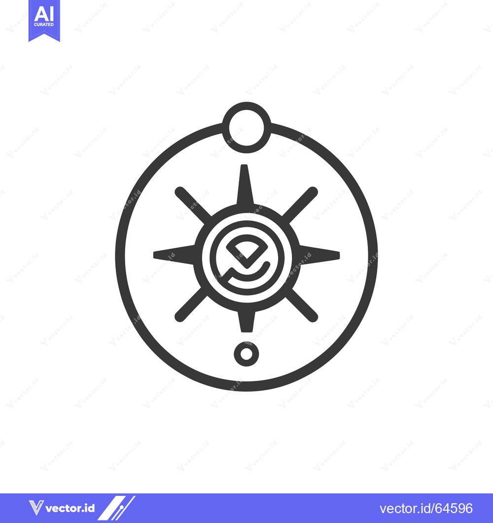 Premium Vector dari A detailed minimalist compass symbol with radiating lines and circles