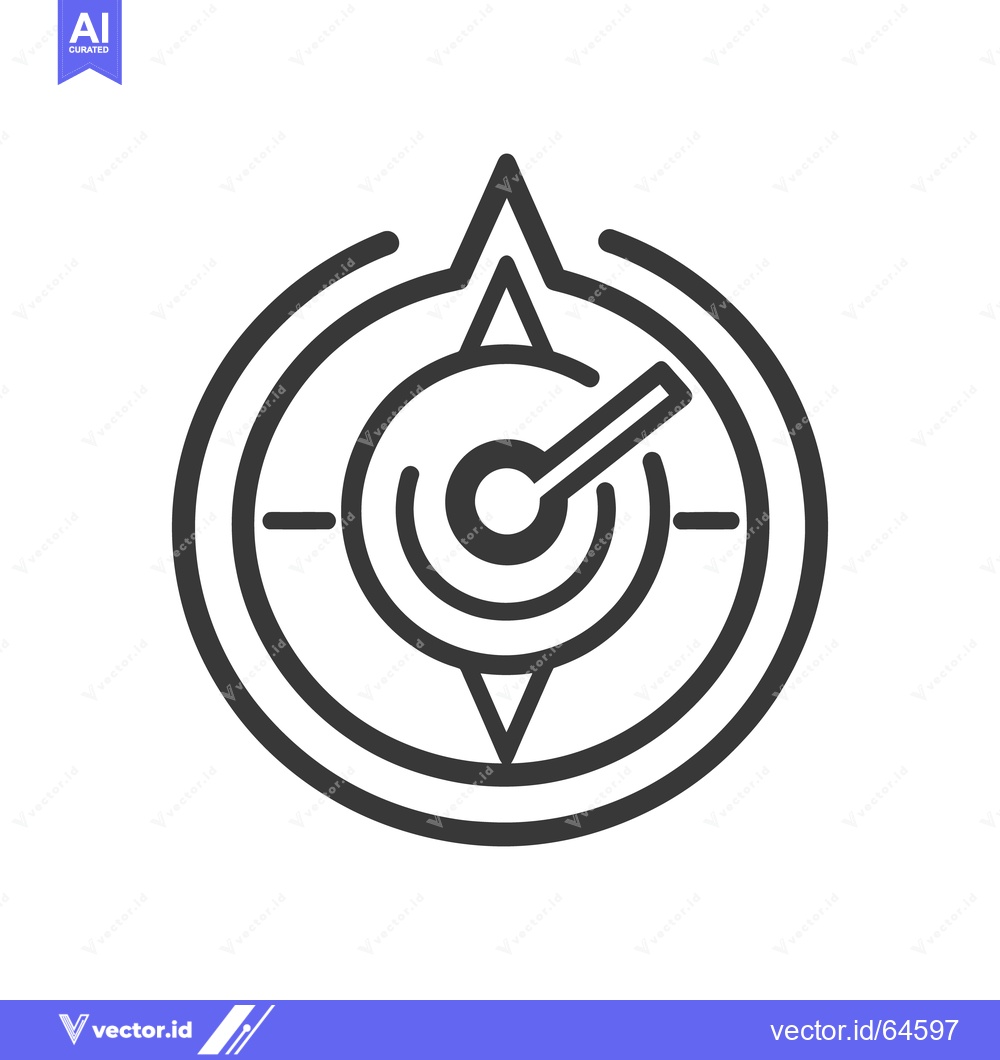 Premium Vector of A simple black and white illustration of a compass pointing direction