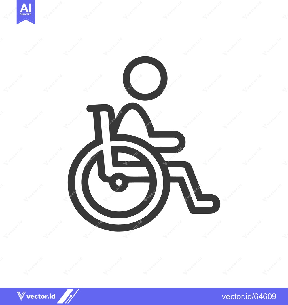 Premium Vector dari Minimalist Wheelchair Icon: Accessibility Symbol in Bold Outline