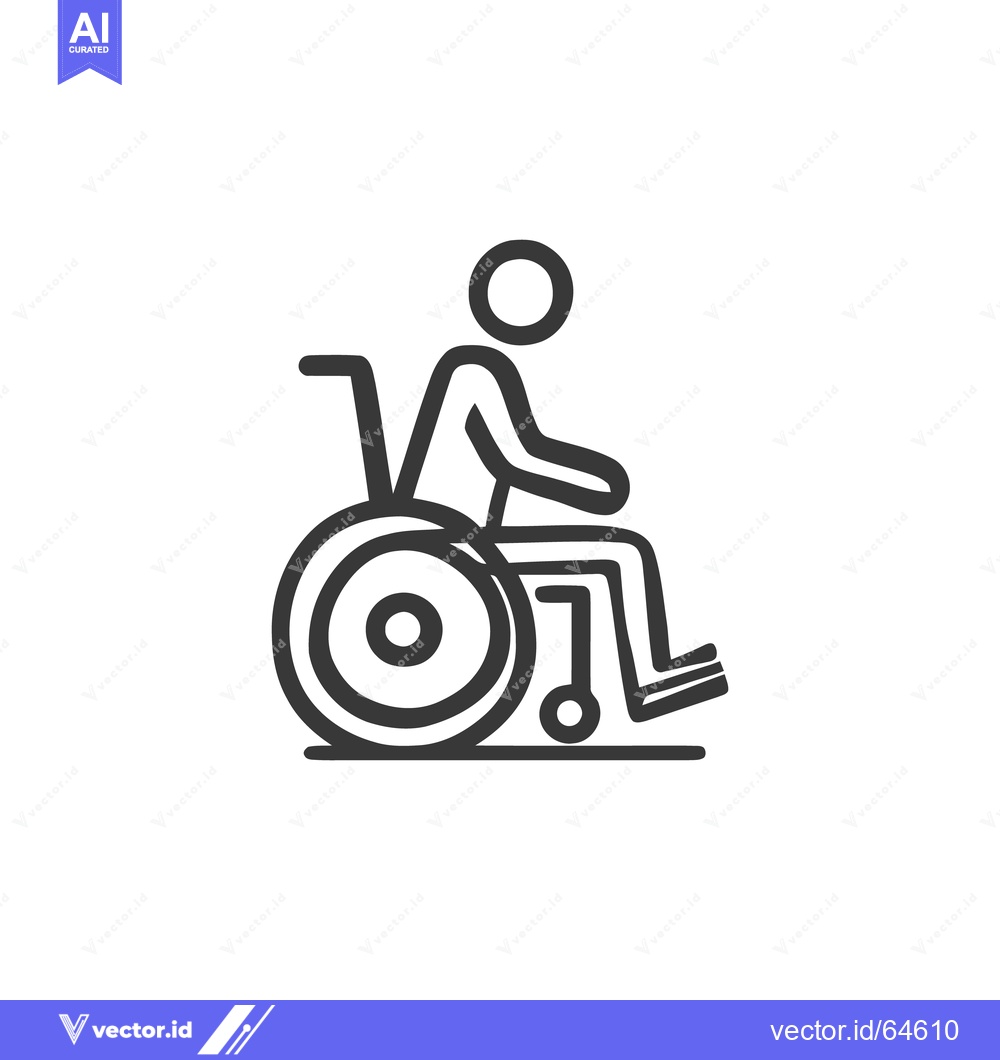 Premium Vector of Minimalist Wheelchair Icon: Accessibility Symbol in Bold Line Art