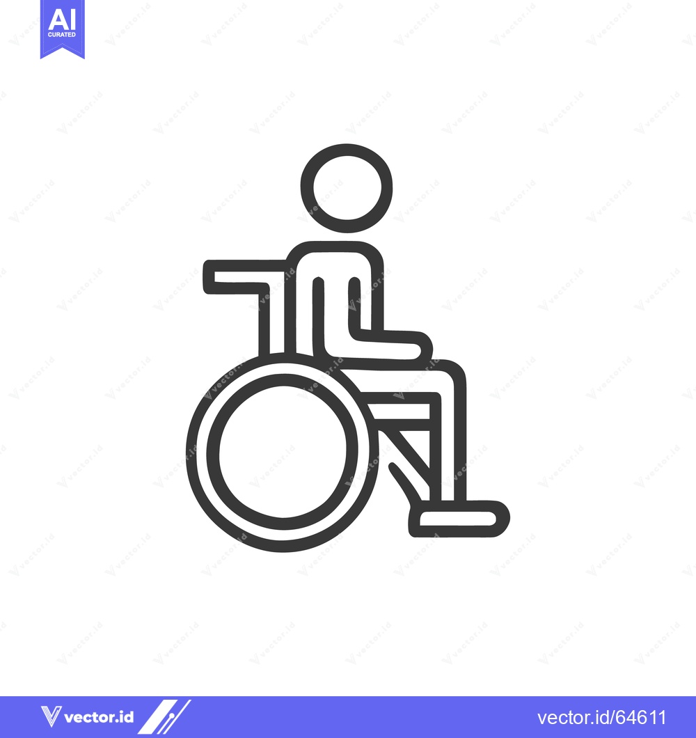 Premium Vector of Minimalist Wheelchair Icon: Accessibility Symbol in Bold Outline