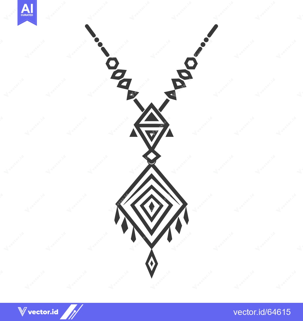 Premium Vector of An abstract illustration depicting an ornate geometric necklace design