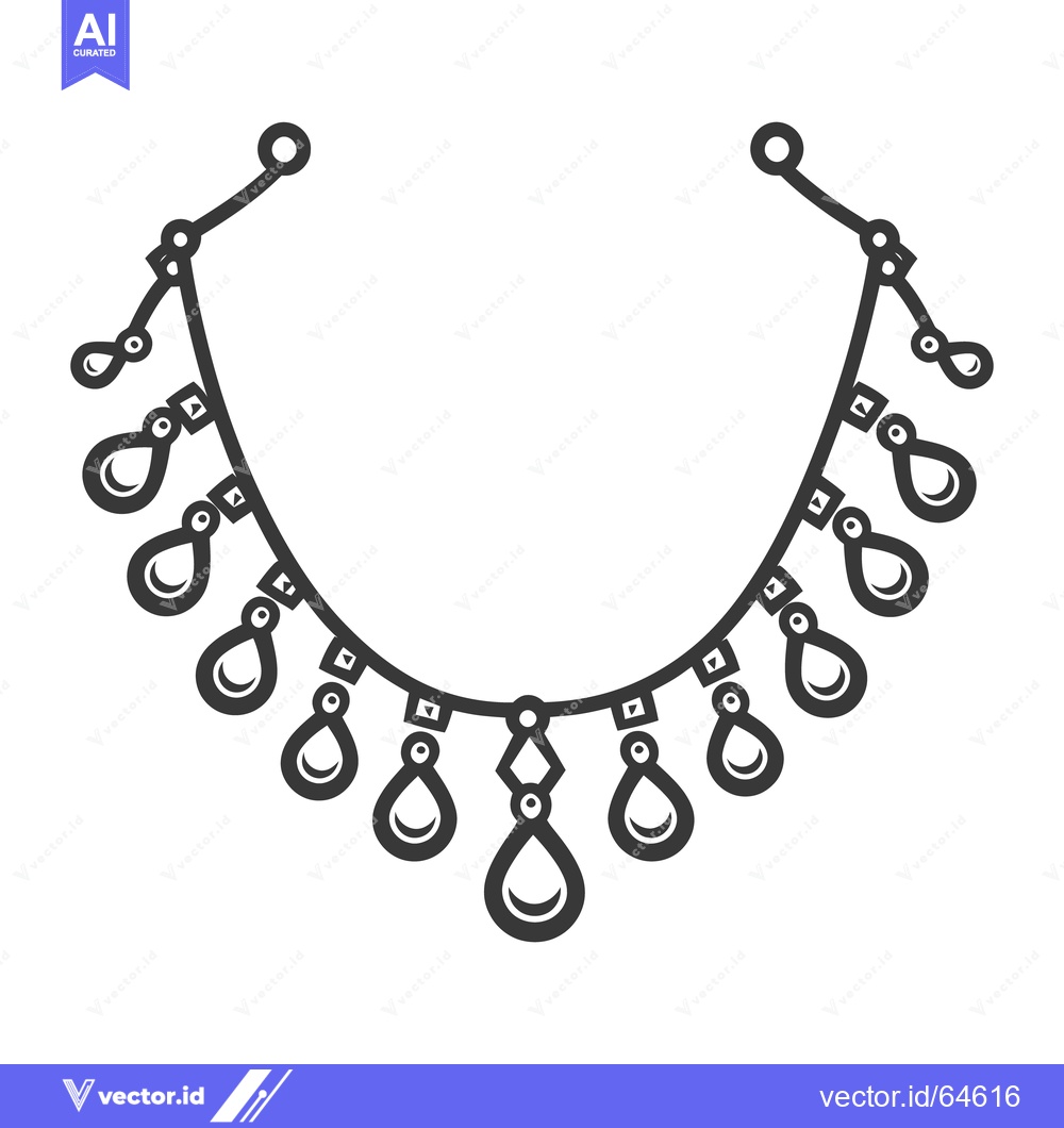 Premium Vector dari A detailed illustration showing a necklace with various decorative emb