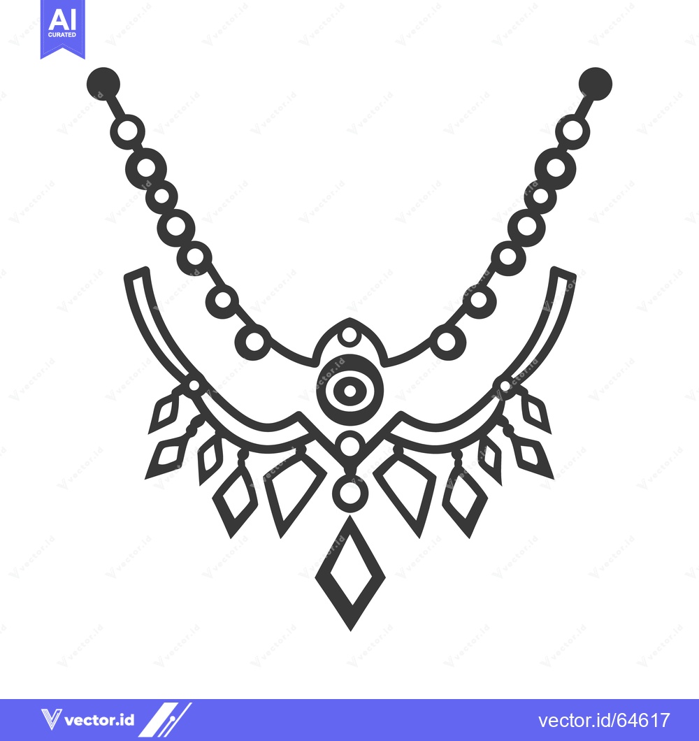 Premium Vector dari An ornate necklace featuring geometric shapes and beaded elements