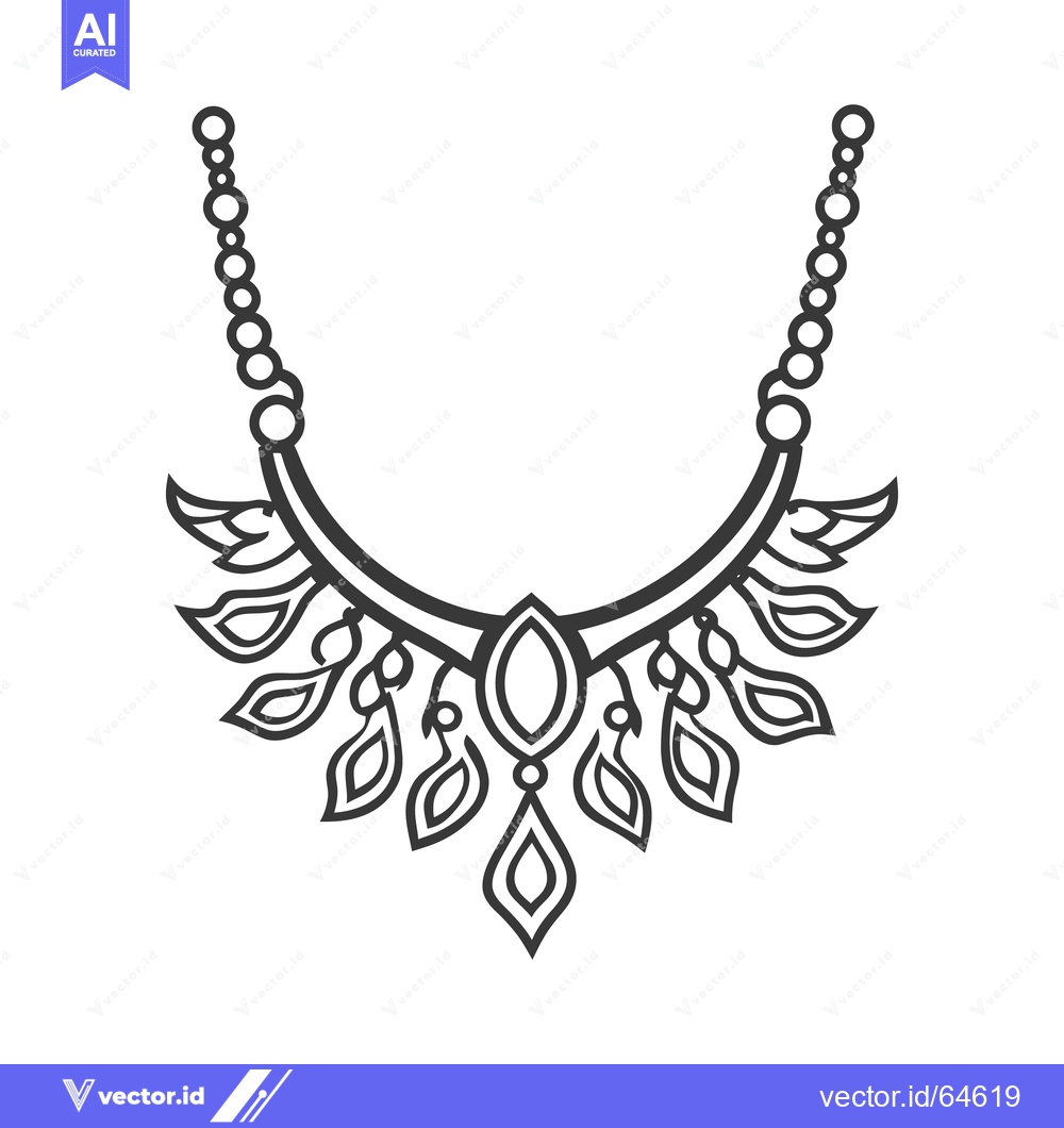 Premium Vector dari Decorative jewelry featuring chain and leaf details on a white backgro