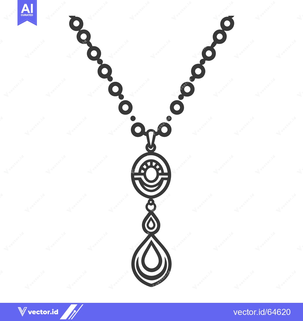 Premium Vector of A decorative black and white necklace with a pendant design