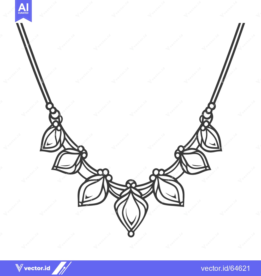 Premium Vector dari A decorative necklace design featuring leaf shaped ornate pendants