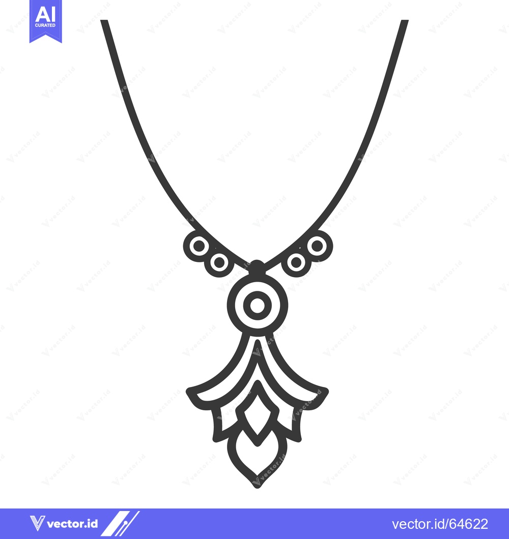 Premium Vector of A simple line drawing of a decorative necklace pendant