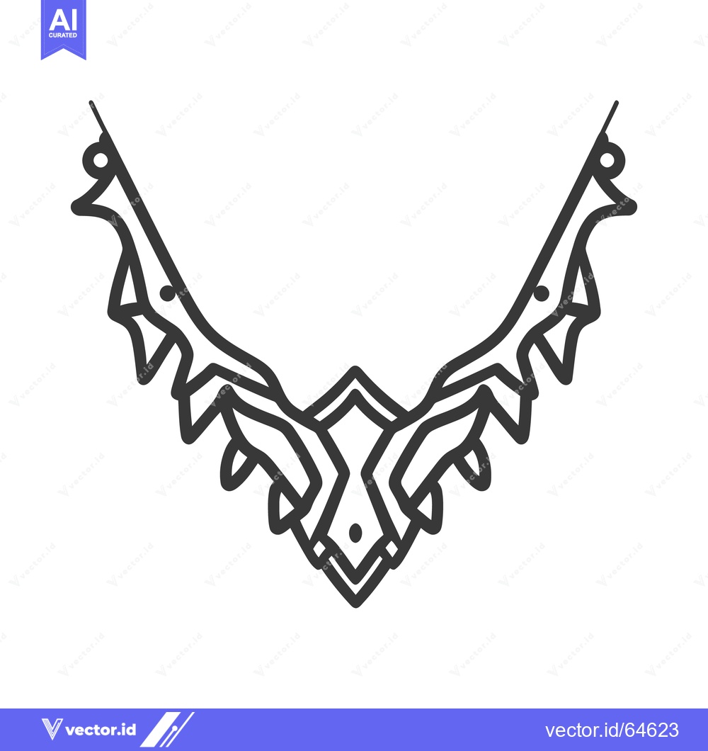 Premium Vector of A symmetrical black outline drawing of abstract ornate jewelry