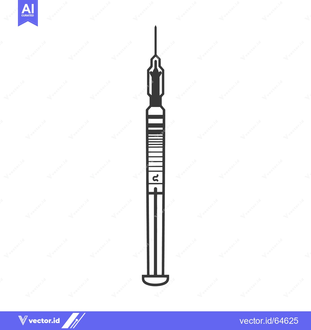 Premium Vector of A sterile syringe with a sharp needle ready for use