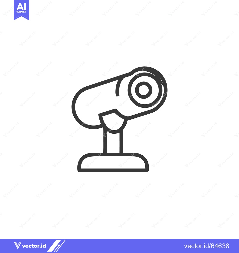 Premium Vector of Minimalist CCTV Camera Icon: Modern Surveillance System Outline