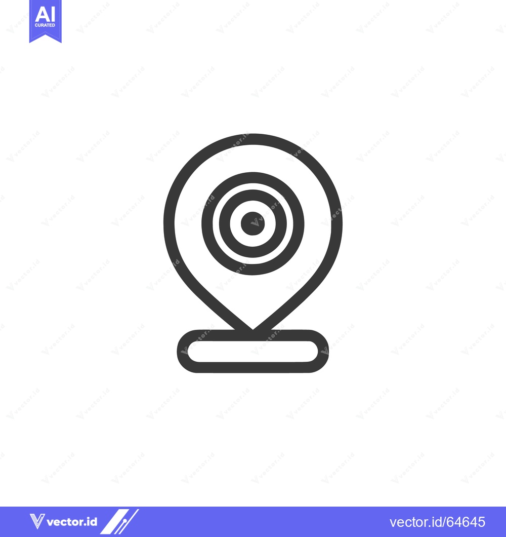 Premium Vector of Minimalist Location Pin Icon with Concentric Circle Design on White