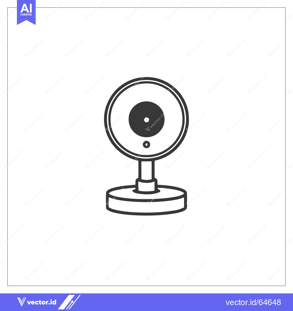Premium Vector of Minimalist Webcam Icon: Clean Line Art for Digital Communication