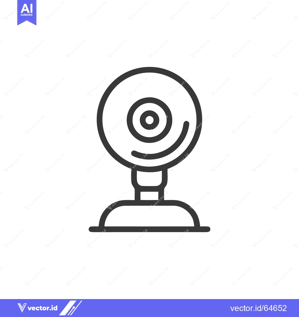 Premium Vector of Minimalist Webcam Icon: Clean Line Art on White Background