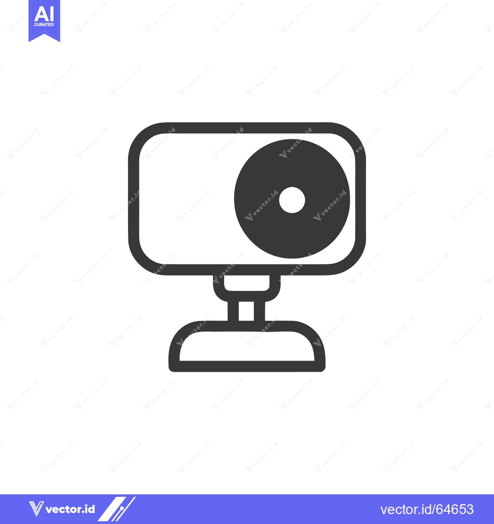 Premium Vector dari Minimalist Webcam Icon: Modern, Bold Line Art for Digital Communicatio