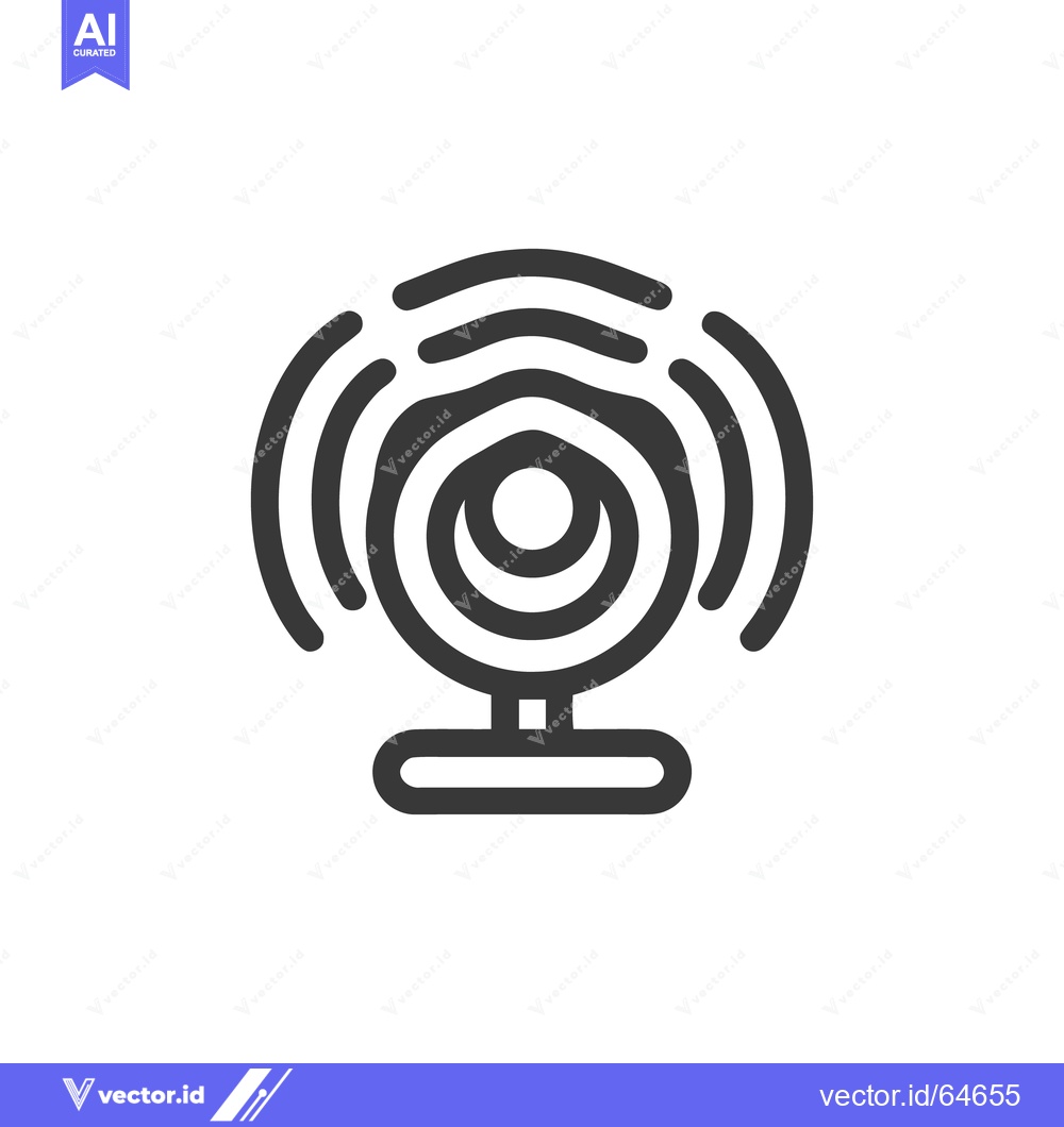 Premium Vector dari Minimalist Webcam Icon with Concentric Rings, Surveillance Concept