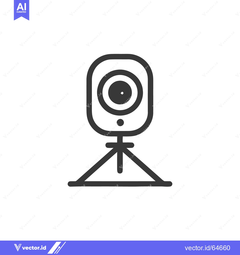 Premium Vector dari Minimalist Webcam Icon: Clean Line Art on White Background
