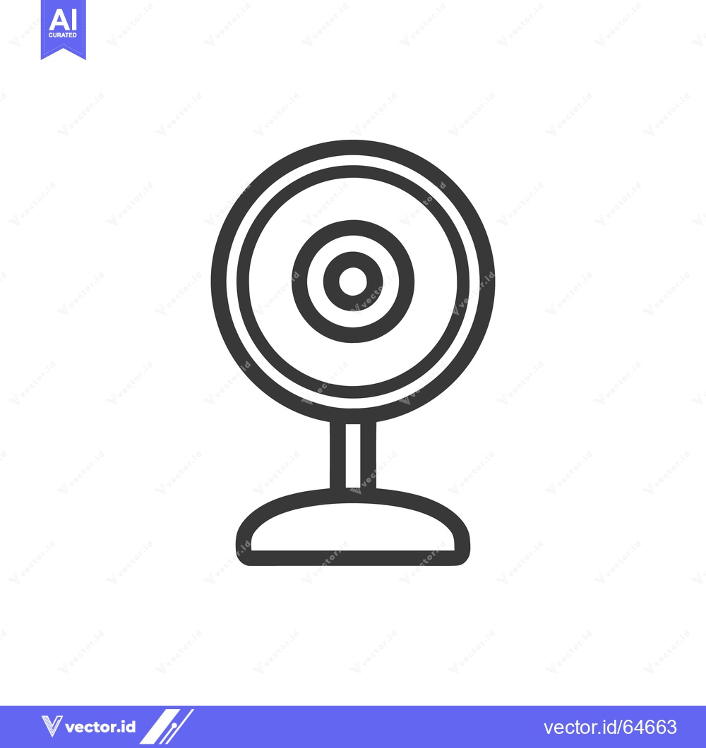 Premium Vector of Minimalist Webcam Icon: Clean Line Art for Digital Communication