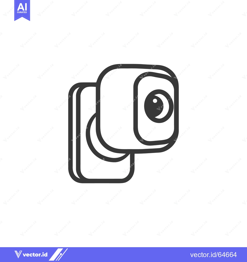 Premium Vector dari Minimalist Security Camera Icon: Modern Surveillance System Outline De