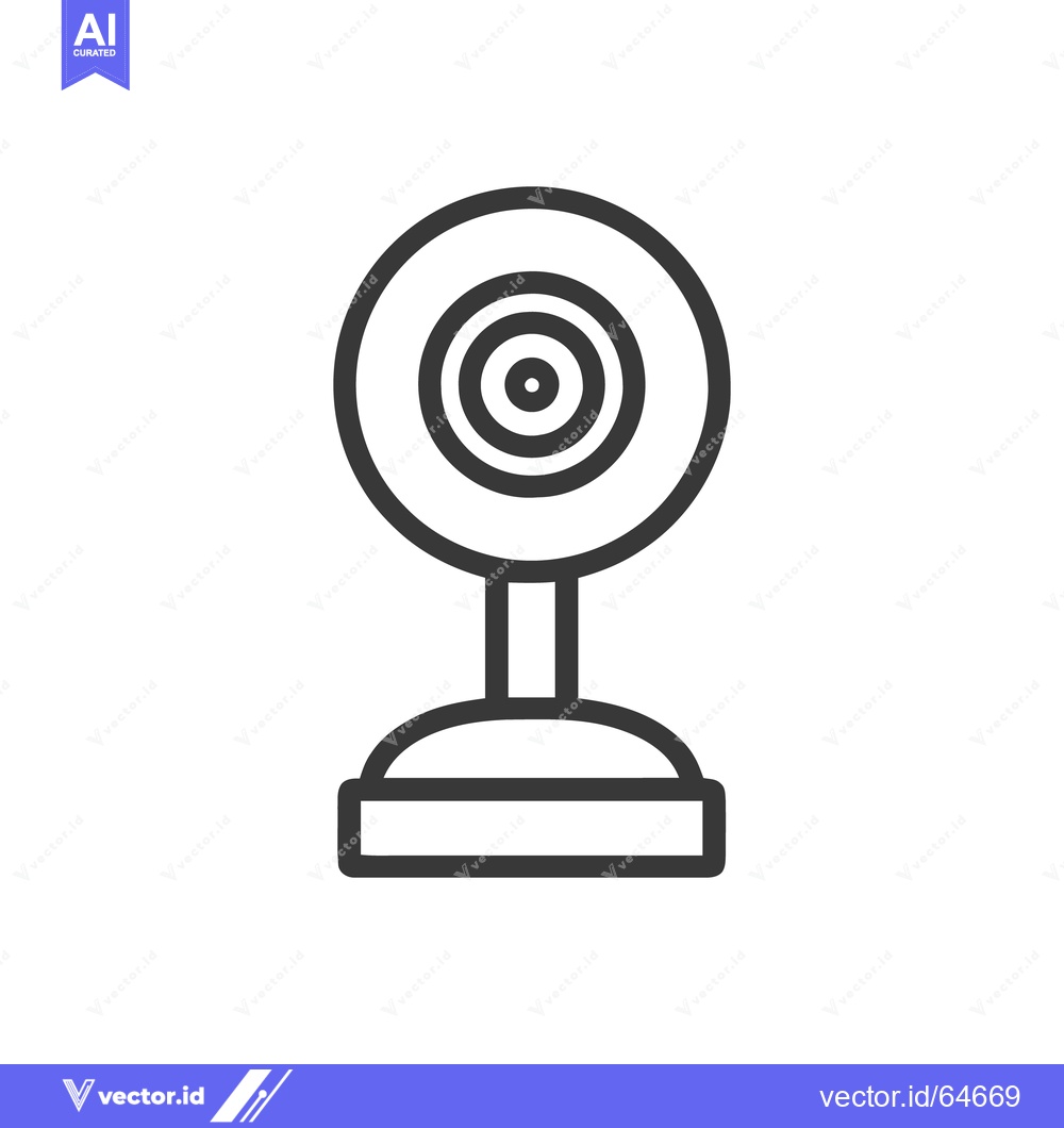 Premium Vector of Minimalist Webcam Icon: Clean Line Art on White Background
