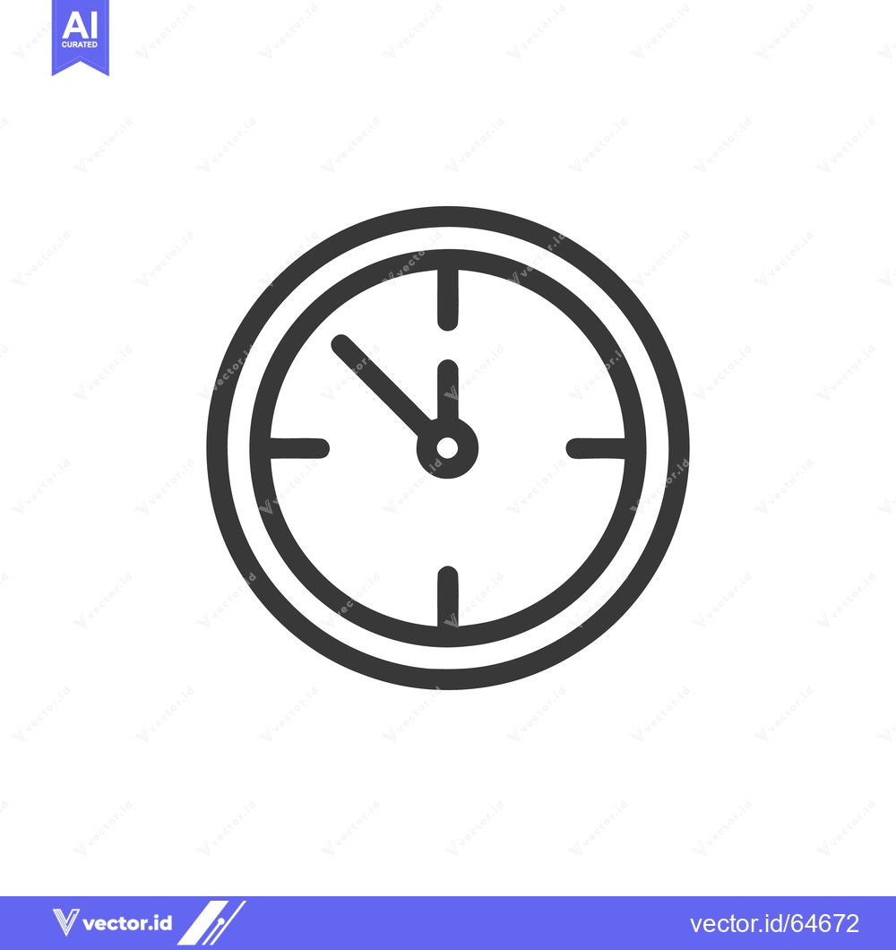Premium Vector of Minimalist Clock Icon: Time Management, Deadline, and Schedule Concept