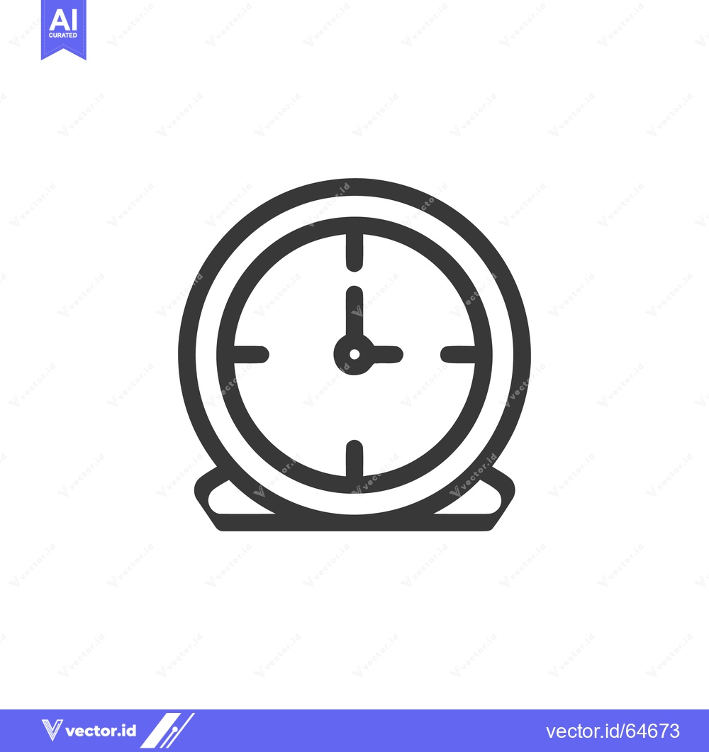 Premium Vector dari Minimalist Alarm Clock Icon: Time Management and Punctuality Symbol
