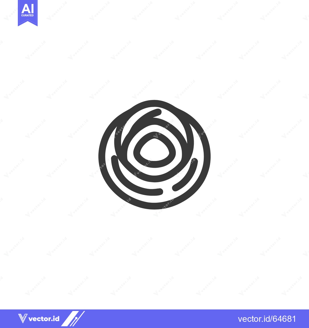 Premium Vector dari Minimalist Rose Icon: Stylized Floral Design with Concentric Lines and