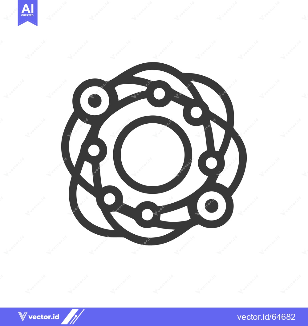 Premium Vector dari Interconnected Circles: Abstract Network Icon with Nodes and Links on