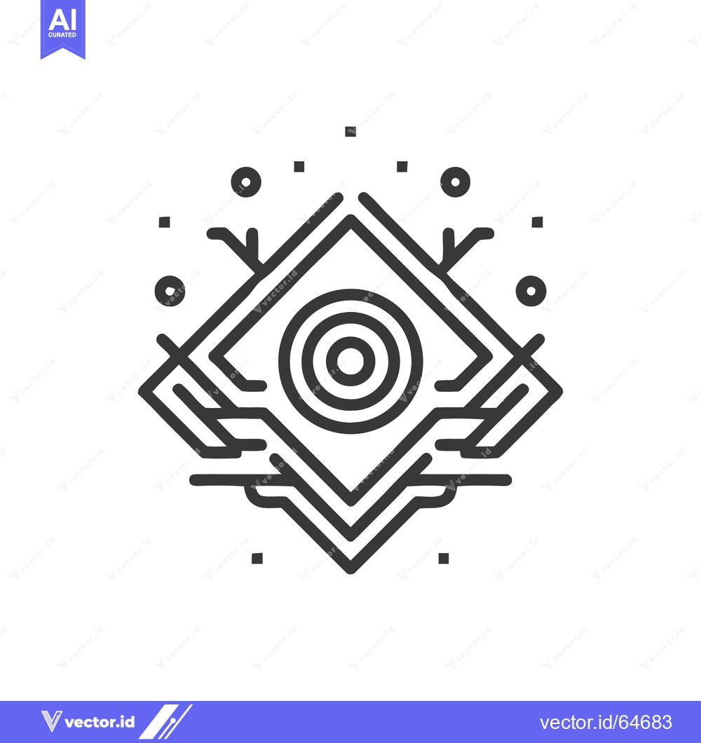 Premium Vector of Abstract Geometric Design: Concentric Circles in Rhombus with Branch A