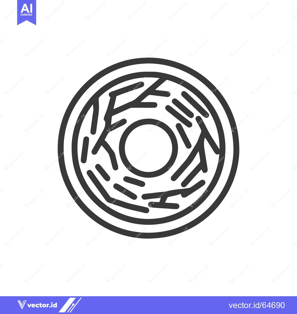 Premium Vector dari Minimalist Donut Icon: Simple Line Art with Unique Frosting Design