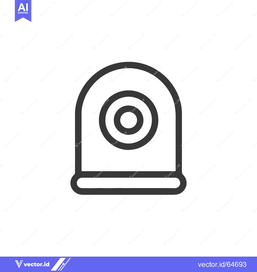 Premium Vector of Minimalist Security Camera Icon with Concentric Circles Design