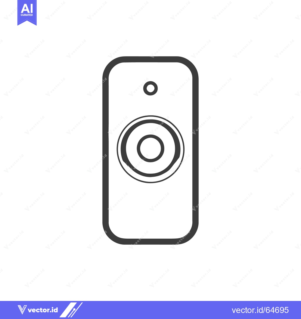 Premium Vector of Minimalist Remote Control Icon with Rounded Edges and Circular Button