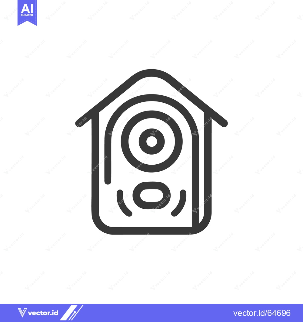 Premium Vector of Minimalist Birdhouse Icon: Modern Line Art Design on White Background