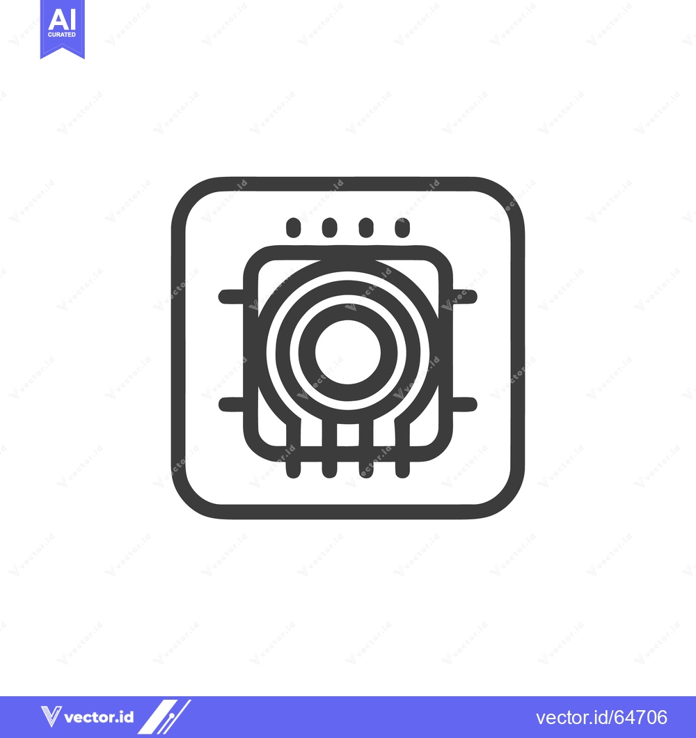 Premium Vector dari Modern Washing Machine Icon: Minimalist Design in Bold Outline