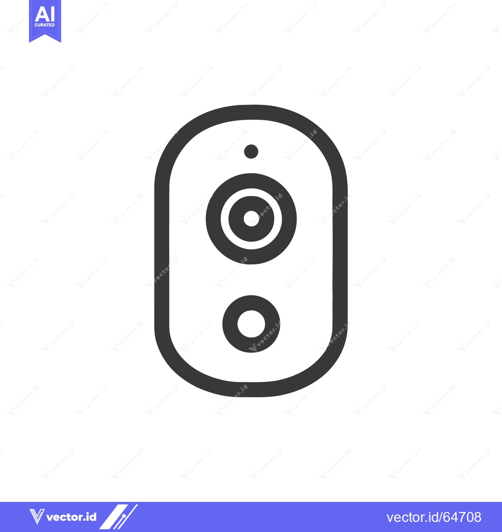 Premium Vector of Minimalist Smart Home Security Camera Icon on White Background