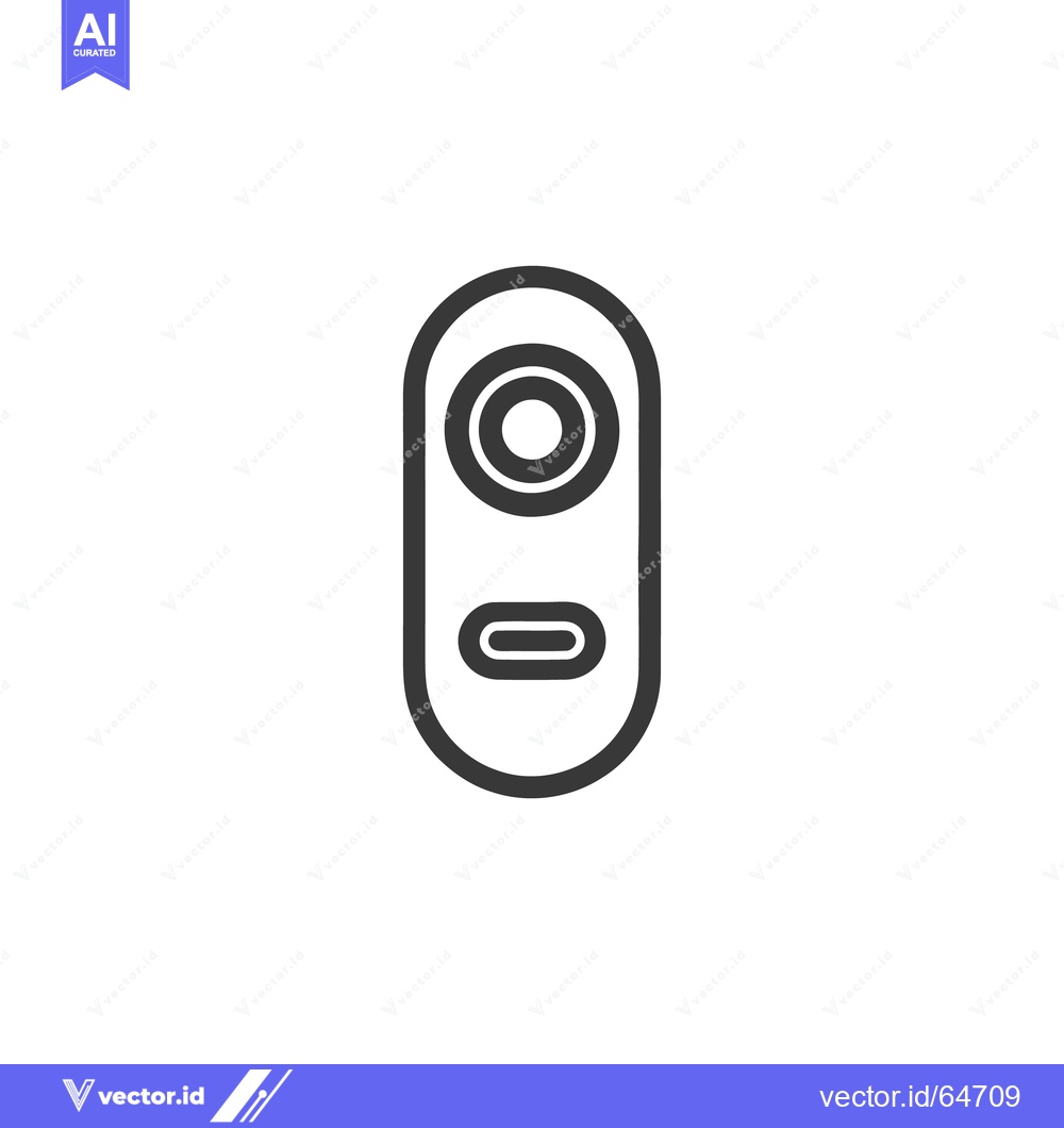 Premium Vector of Minimalist Doorbell Icon: Modern Outline Design on White Background