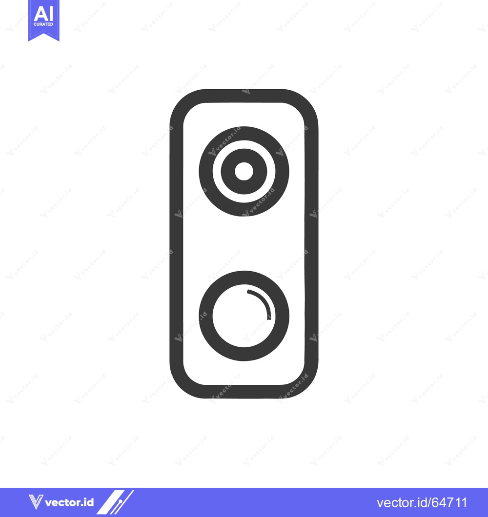 Premium Vector of Modern Doorbell Icon with Camera and Button in Minimalist Style