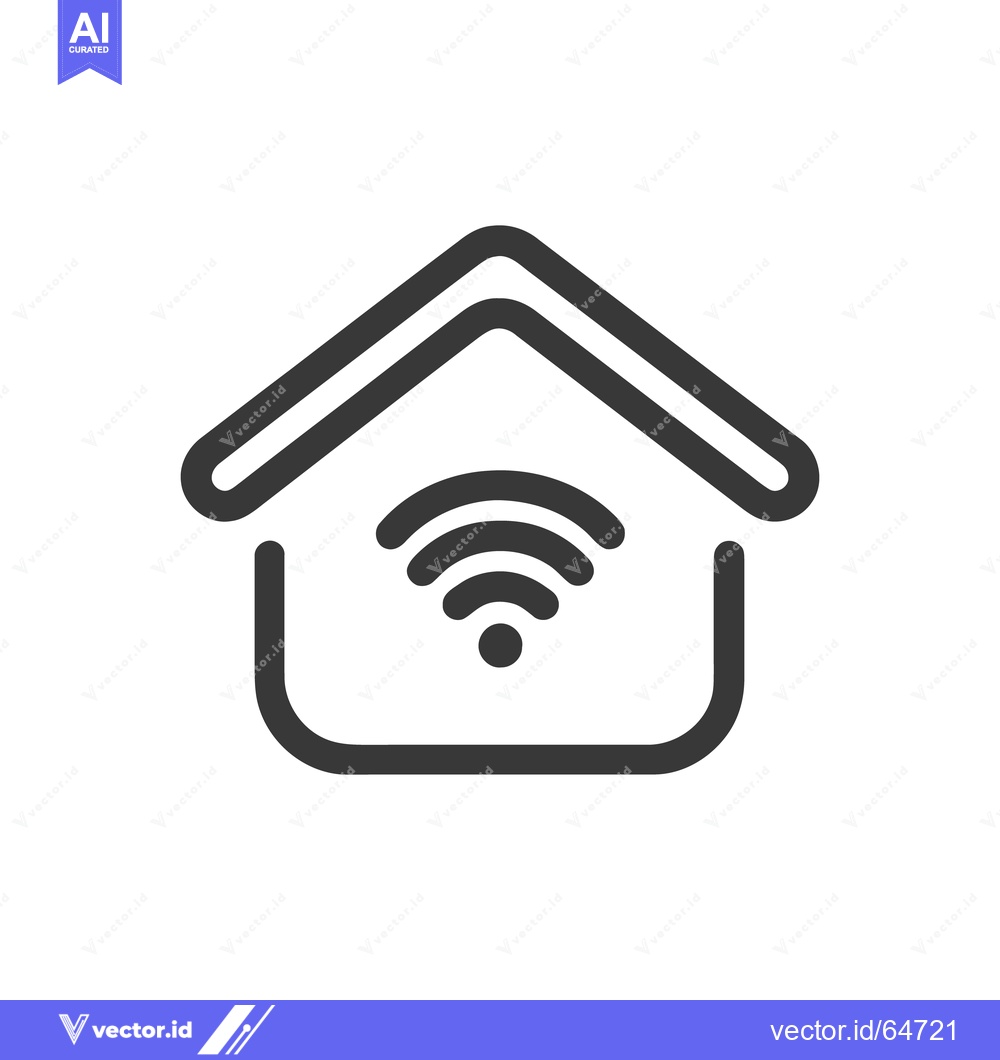 Premium Vector of Smart Home WiFi Icon: Modern Minimalist Design for Connected Living