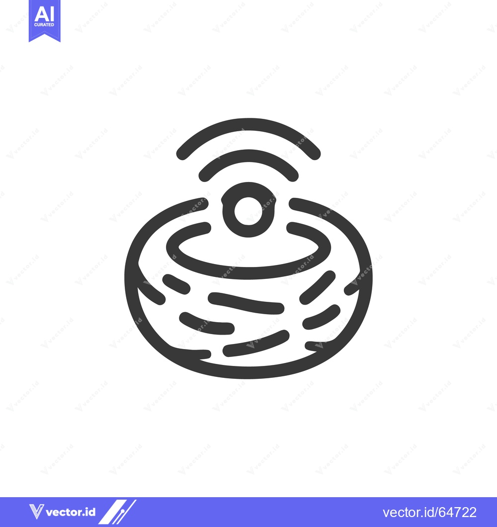 Premium Vector dari Minimalist Nest Icon with Wifi Signal, Line Art Design