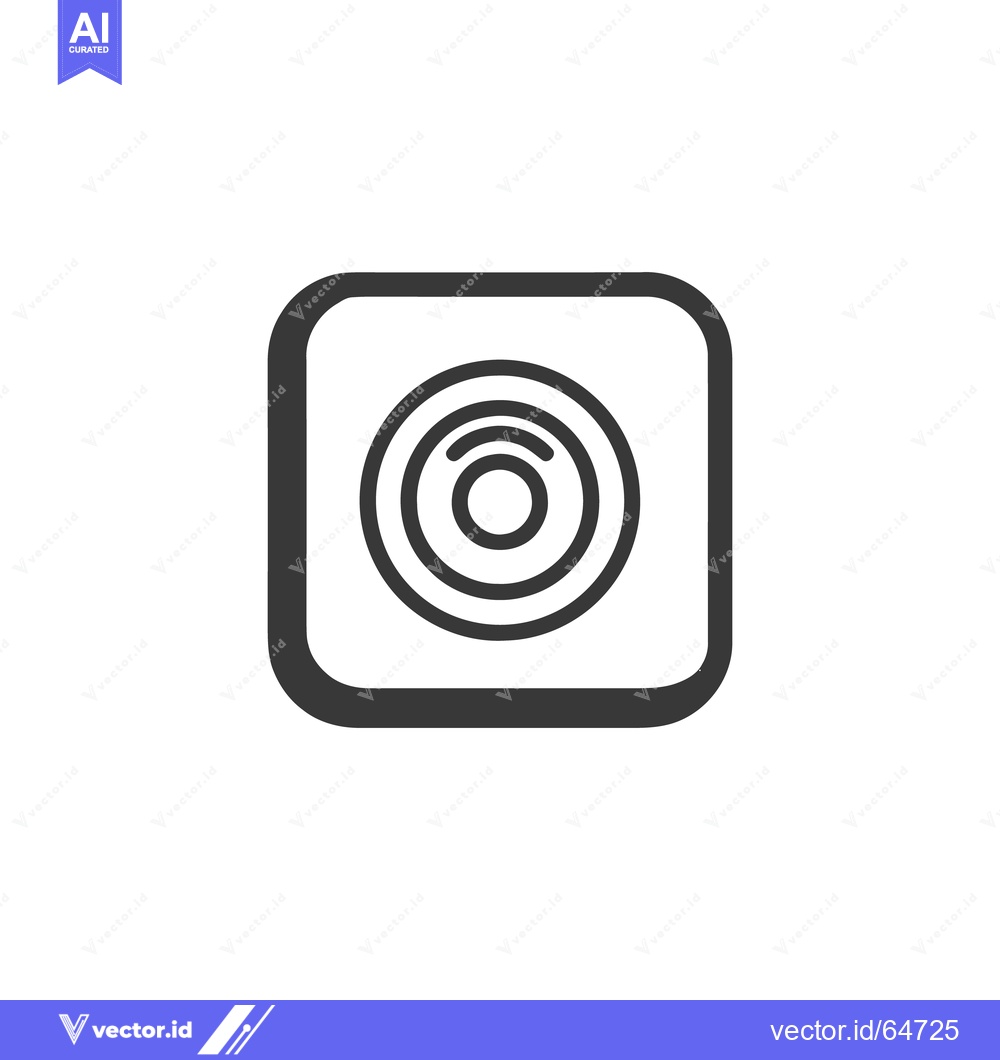Premium Vector dari Minimalist Target Icon in Rounded Square Frame, Dark Gray on White