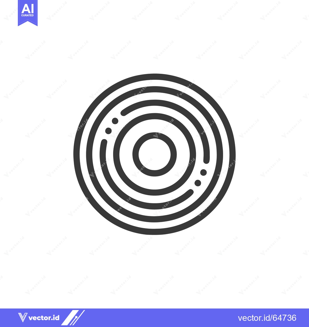 Premium Vector of Concentric Circles with Dots: Minimalist Black and White Design Elemen