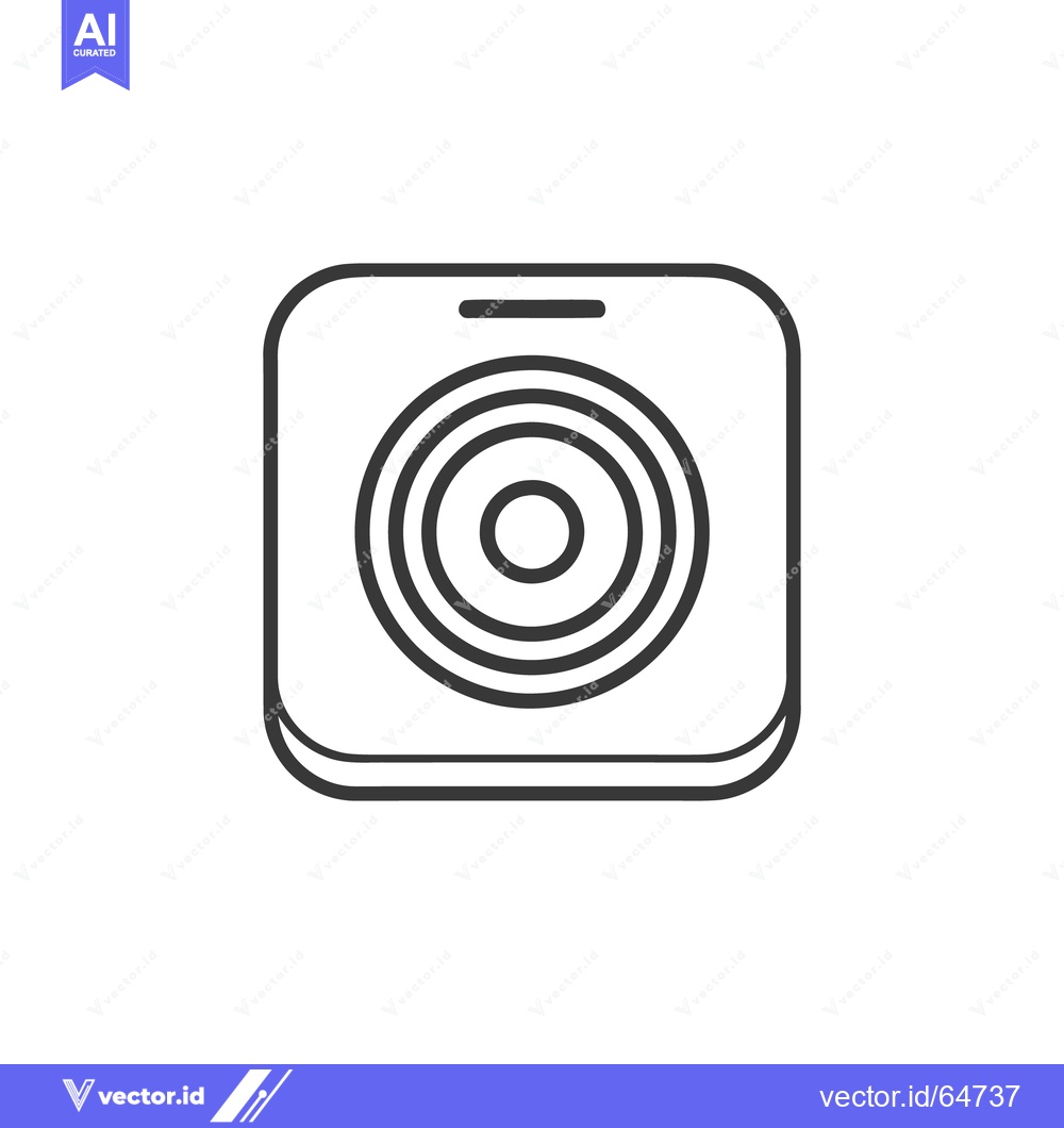 Premium Vector dari Minimalist Smart Home Security Camera Icon with Rounded Square Design